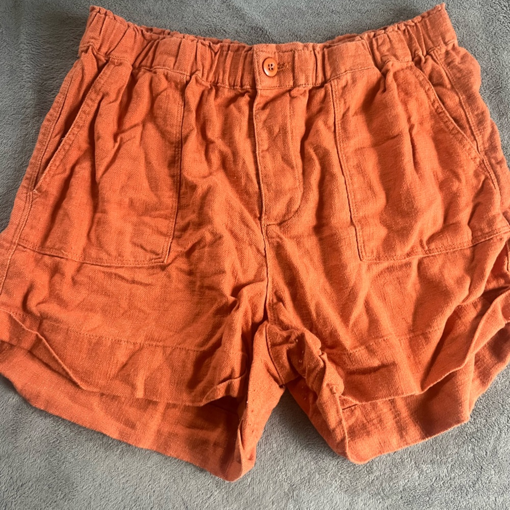 BlankNYC orange linen shorts